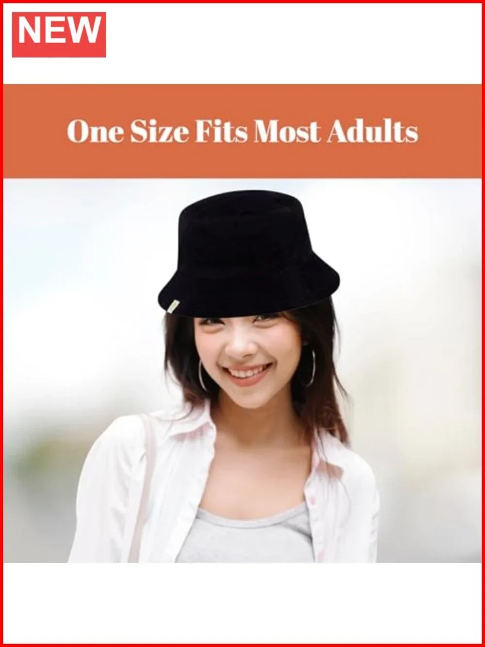 Reversible Corduroy & Plaid Bucket Hat, 100% Cotton Wide Brim Summer Hat, One